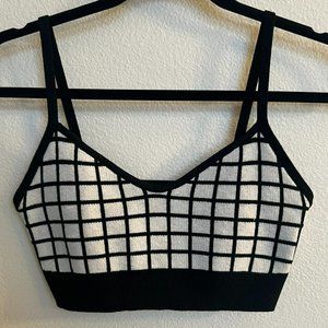 OAK + FORT Knit Bralette Grid Pattern